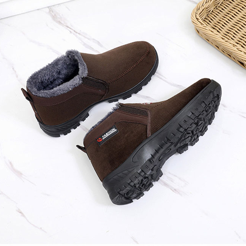 (CLEARANCE SALE 70% OFF)) Men's 2024 Winter New Waterproof And Non-Slip Slip-On Warm Cotton Shoes Correction Ankle Support Wide Toe Arch Support Sports Shoes