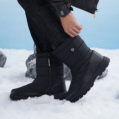 (Limited Time 70% Discount Event) Men's 2024 Winter New Style WarmWaterproof Non-Slip Puncture-Resistant One-Step Snow Boots Orthopedic Ankle Support Wide Toe Arch Support Hiking Boots