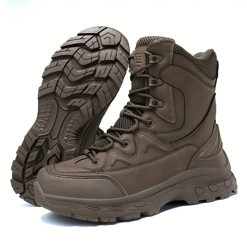 (Limited Time Discount 49% off)Men's Waterproof Ankle Support Tactical Boots Military Anti-Puncture Wide Toe Box Hiking Boots
