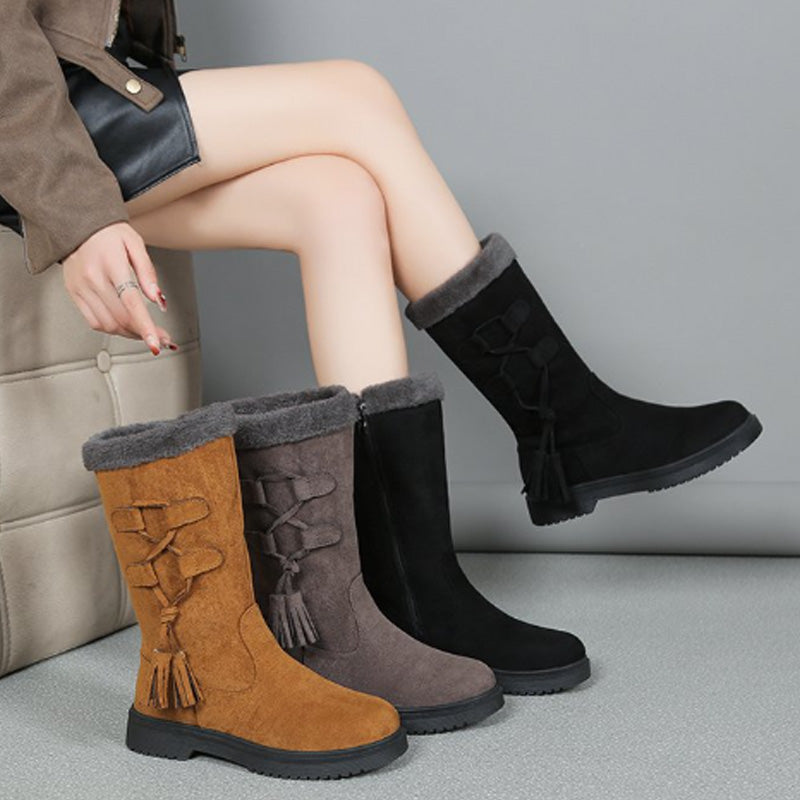 Women's Warm Mid-Calf Boots with Side Zipper 🔥Direct 50% Off, King of Cost Performance!This Deal is Epic!