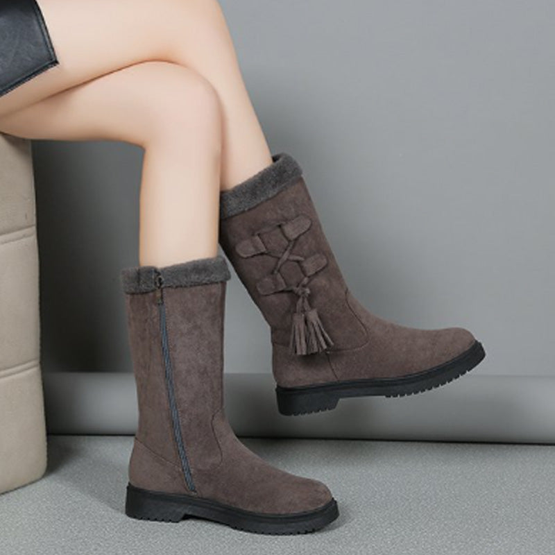 Women's Warm Mid-Calf Boots with Side Zipper 🔥Direct 50% Off, King of Cost Performance!This Deal is Epic!